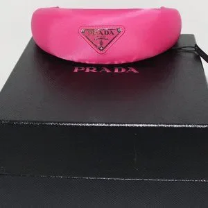 Prada | Accessories | New Prada Fuchsia Pink Triangle Logo  display picture 3